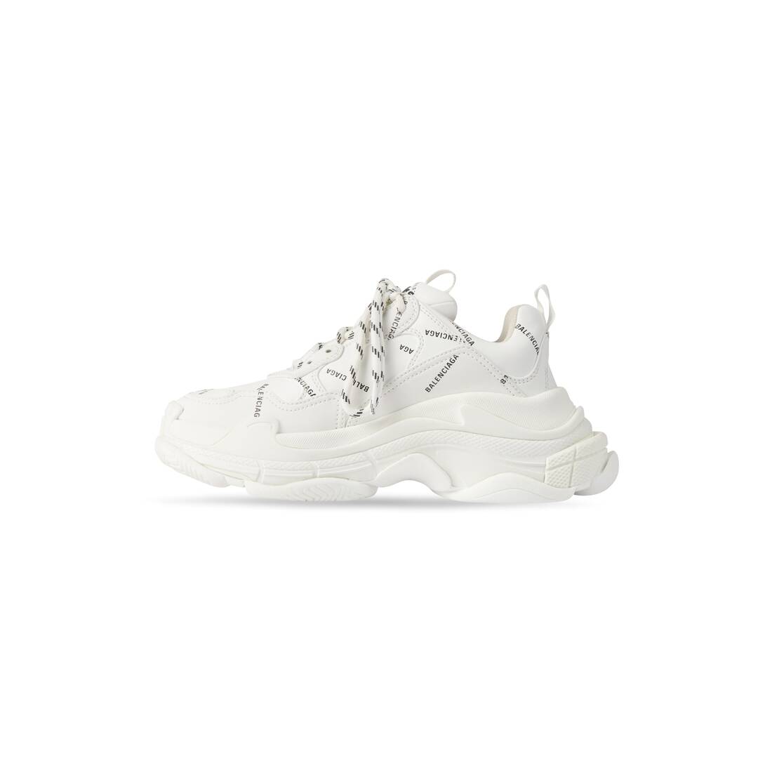 Women’s Triple S Sneaker Allover Logo in White/black - Image 3
